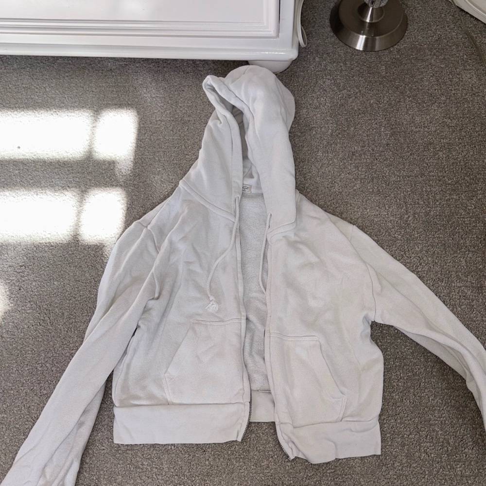 Brandy Cropped White Hooodie